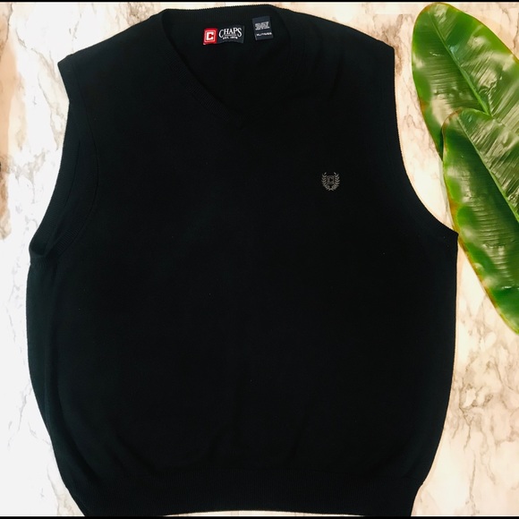 Black Chaps Sweater Vest - Picture 2 of 8
